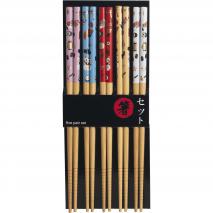 5 pares palillos japoneses colores
