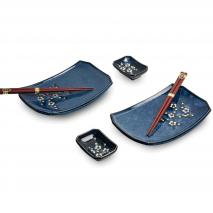 Set japons Hana Blue bandejas y palillos