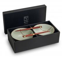 Set japons 2 bols Hana 17 cm i bastonets