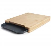 Tabla cortar bamb� cubeta recogedora 35x29 cm