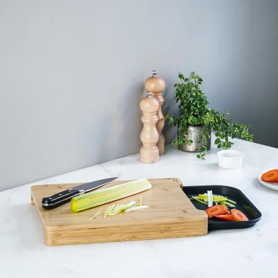 Tabla cortar bamb� cubeta recogedora 35x29 cm