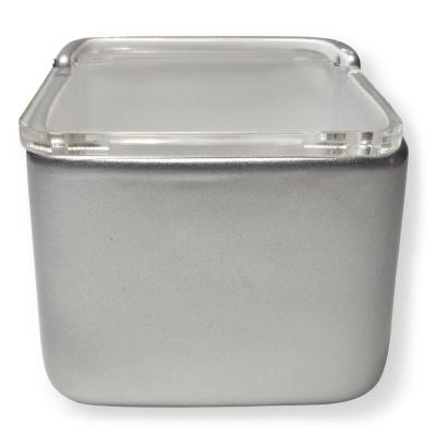 Salero de cocina con tapa transparente plata