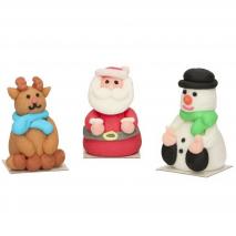 Set 3 decoraciones de azcar 3D Navidad