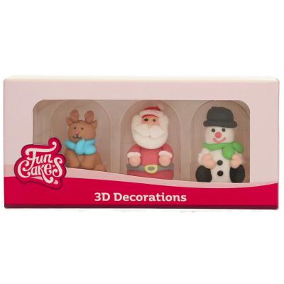 Set 3 decoraciones de azcar 3D Navidad