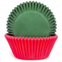 Paper cupcakes verd i vermell x50