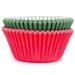 Papel cupcakes verde rojo x50