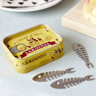 Juego 6 tenedores aperitivo Sardina en lata