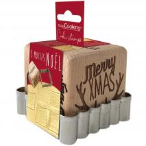 Cortador galletas y sello de madera Xmas