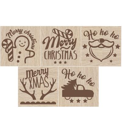 Cortador galletas y sello de madera Xmas