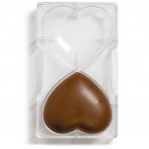 Motllo policarbonat per bombons Cor x2