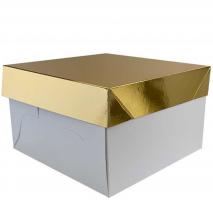 Caja para panettone tapa dorada 24x24x15 cm