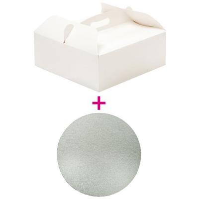 Caja para pasteles con asa y base 26x26x10 cm