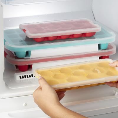 Molde cubitos con tapa x14 rectangular turquesa