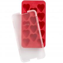 Molde cubitos con tapa  x14 Coraz�n rojo