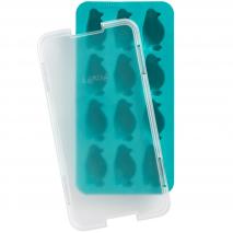 Molde cubitos con tapa  x12 Pingino turquesa
