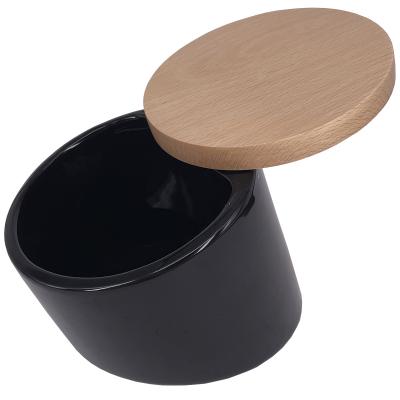 Salero de cocina tapa basculante madera