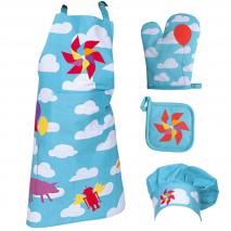 Set delantal cocina infantil 100% algod�n Nubes