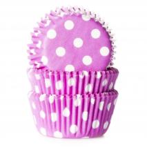Paper mini cupcakes rosa topos x50
