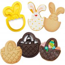 Set 2 cortadores galletas plstico Conejito Cesto