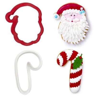 Set 2 cortadores galletas pl�stico Pap� Noel y Bas