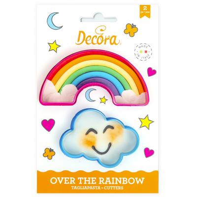 Set 2 cortadores galletas pl�stico Nube y Arociris