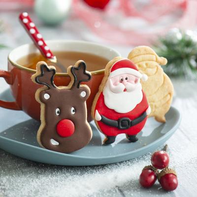 Set 2 cortadores galletas pl�stico Santa y Reno