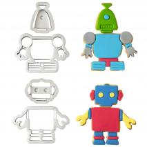 Set 2 cortadores galletas plstico Robot