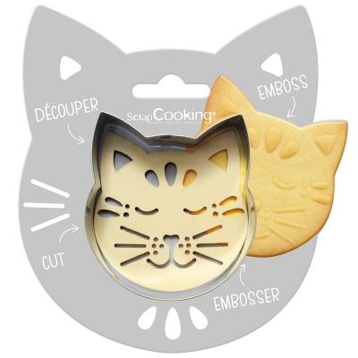 Cortador galletas y stencil Gato