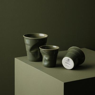 Taza capuccino arrugada 180 ml vert Garrigue