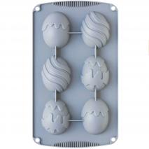 Molde silicona Huevos de Pascua 6 cav