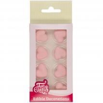 Set 8 decoraciones de azcar Corazones rosas