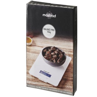 Balanza de cocina recargable USB 15 Kg