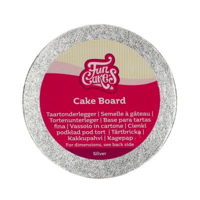 Base para pasteles redonda plata