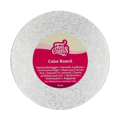 Base para pasteles redonda plata