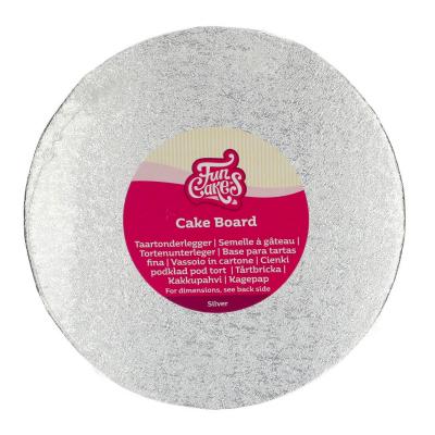 Base para pasteles redonda plata