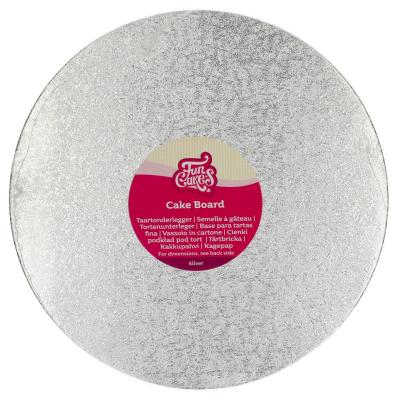 Base para pasteles redonda plata