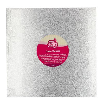 Base pasteles cuadrada plata