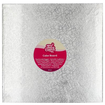 Base pasteles cuadrada plata