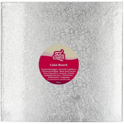 Base pasteles cuadrada plata