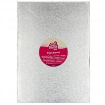 Base pasteles rectangular 35x25 plata 4 mm