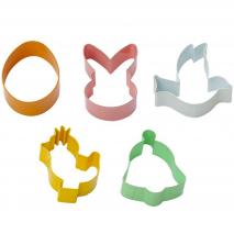 Set 5 cortadores galletas inox Pascua