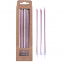 Set 16 espelmes extra altes rosa daurat