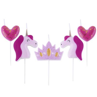 Set de 5 velas cumplea�os 3D Princesas