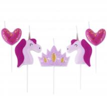 Set de 5 velas cumpleaños 3D Princesas