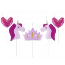 Set de 5 velas cumplea�os 3D Princesas