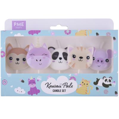 Set de 5 velas cumpleaos 3D Kawaii