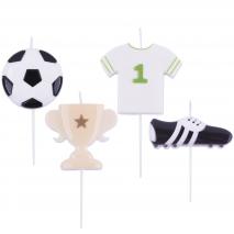 Set de 4 velas cumplea�os 3D F�tbol