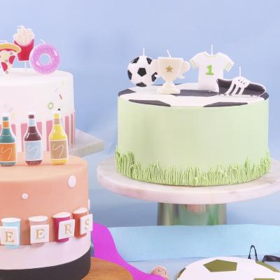 Set de 4 velas cumpleaos 3D Ftbol