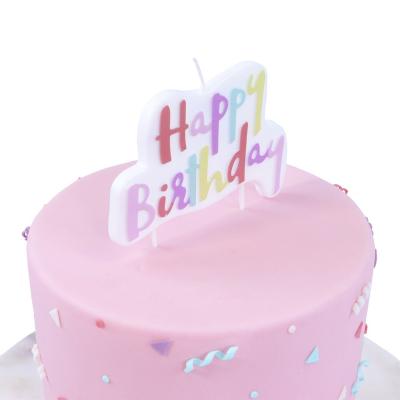 Vela topper Happy Birthday pastel