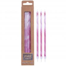 Set 6 velas altas Marble rosa